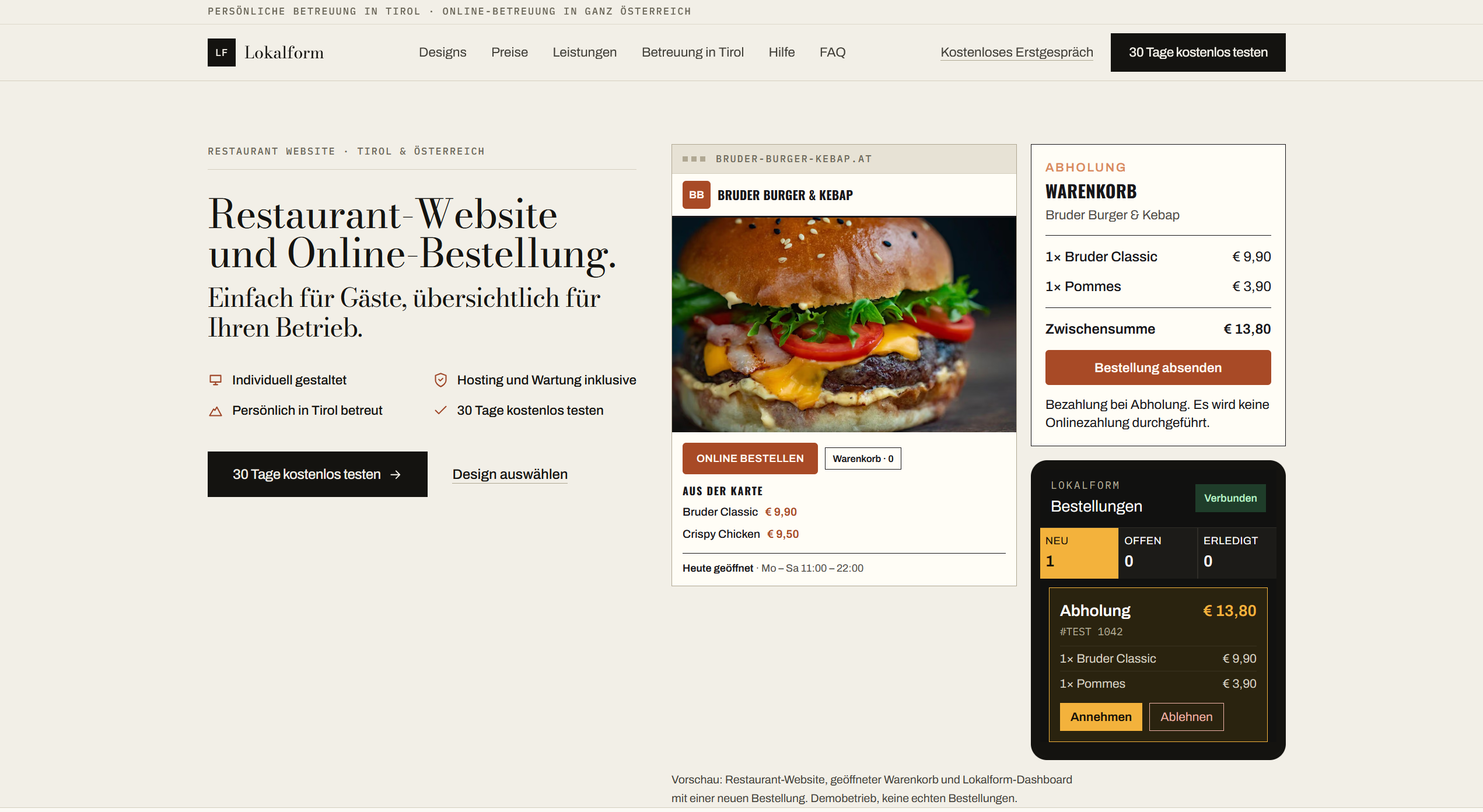 Lokalform – Moderne Websites für Restaurants - KI-Prototyp aus KIDU Buildathon