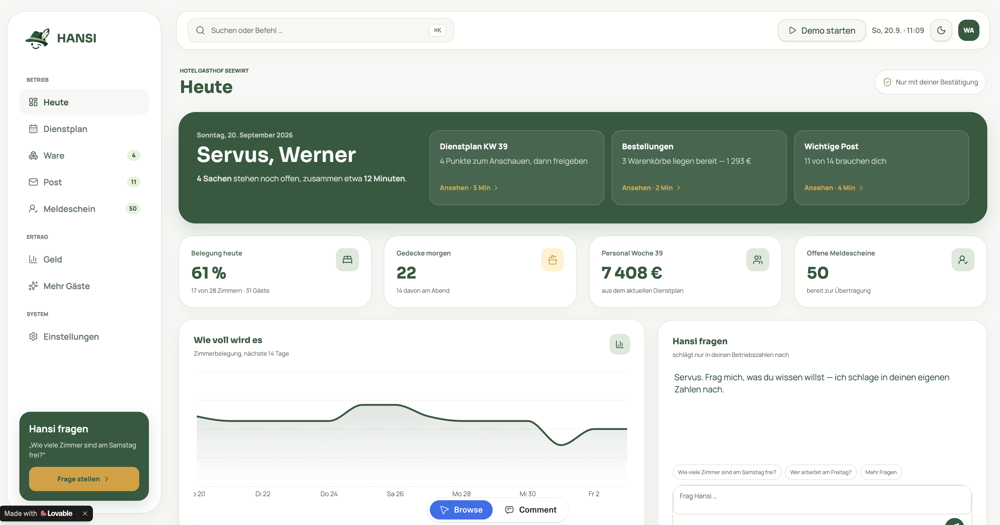 HANSI – Hotel/Assistent/Navigations/System/Intelligenz - KI-Prototyp mit Lovable aus KIDU Buildathon