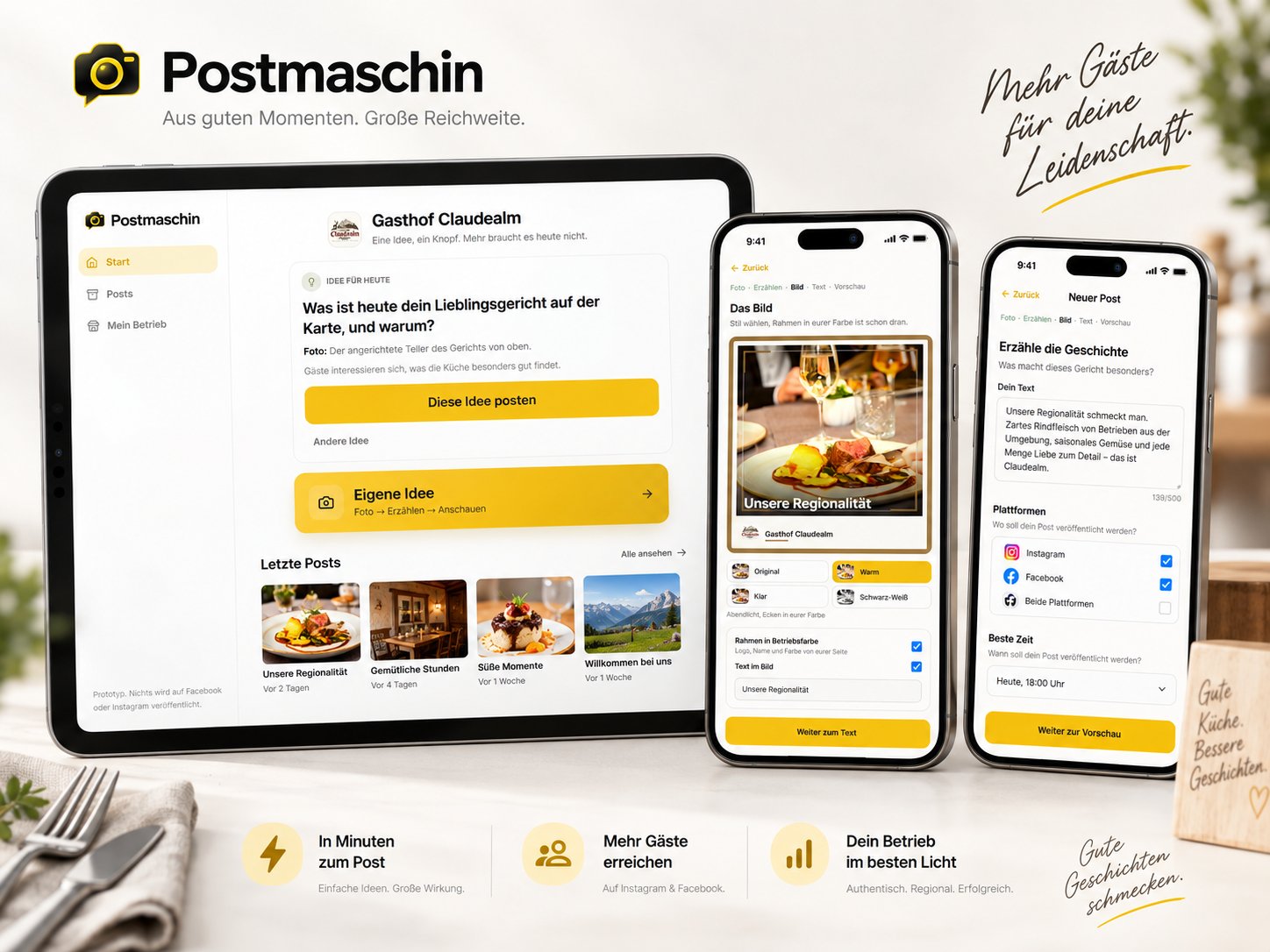 Postmaschin – Social-Media-Beitrag per Sprachaufnahme - KI-Prototyp aus KIDU Buildathon