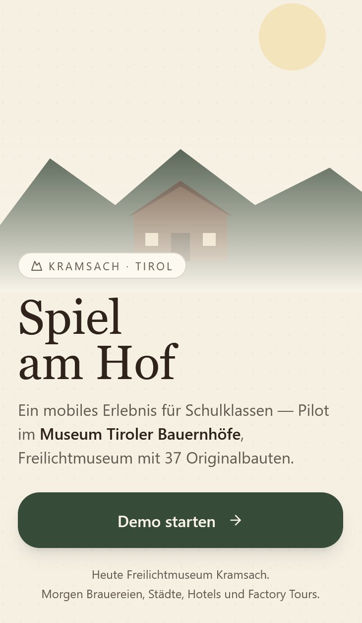 Spiel am Hof — KI-Prototyp mit Lovable aus AI Collective Innsbruck Buildathon