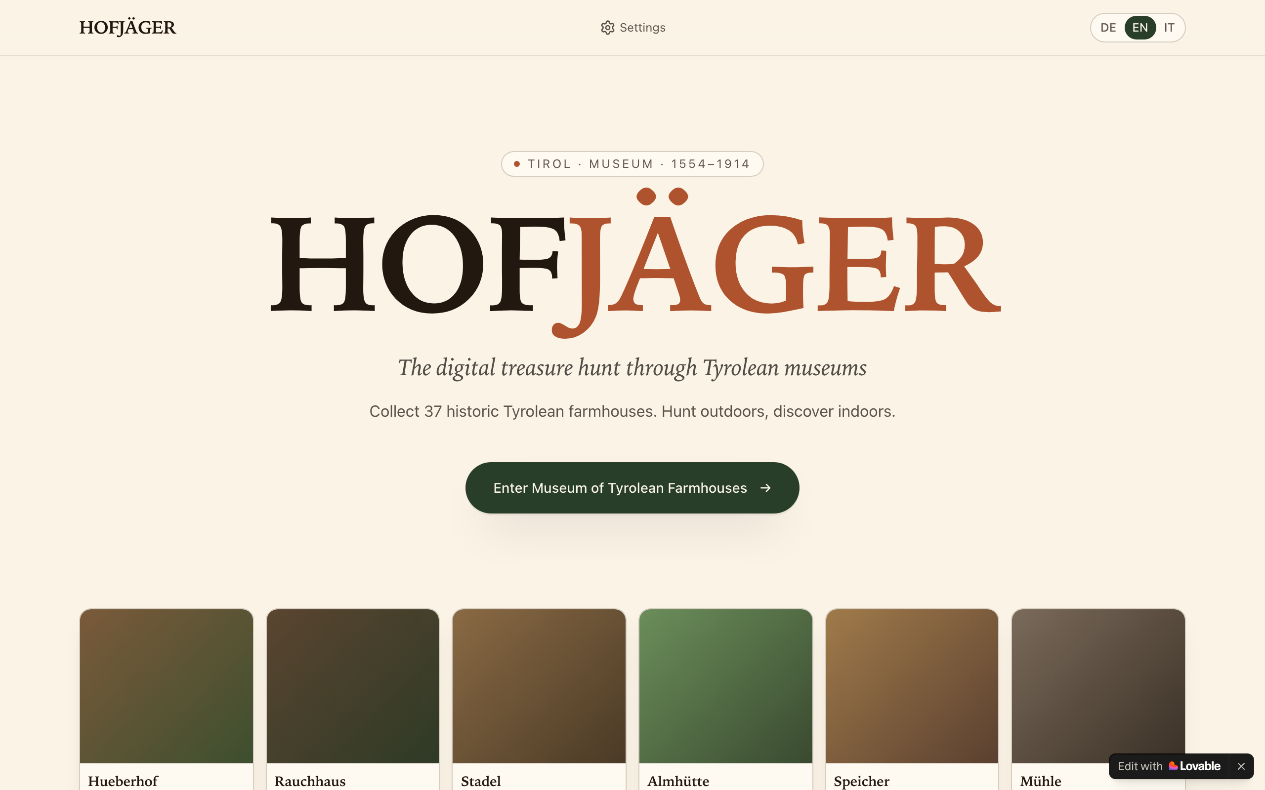 Hofjäger — KI-Prototyp mit Lovable aus AI Collective Innsbruck Buildathon