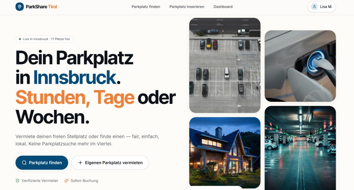ParkShare Tirol — KI-Prototyp mit Lovable aus AI Collective Innsbruck Buildathon