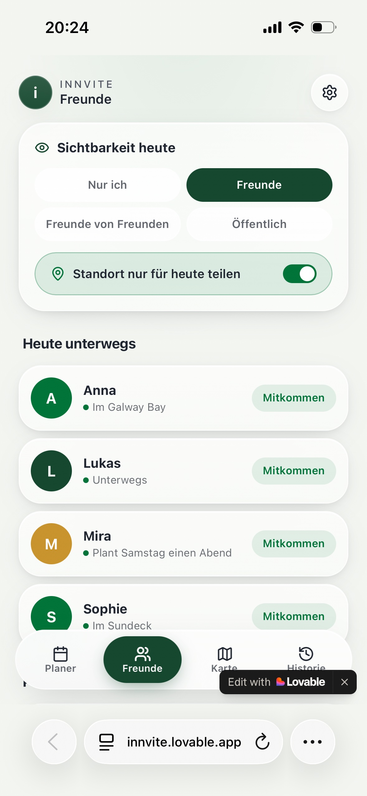 Innvite — KI-Prototyp mit Lovable aus AI Collective Innsbruck Buildathon