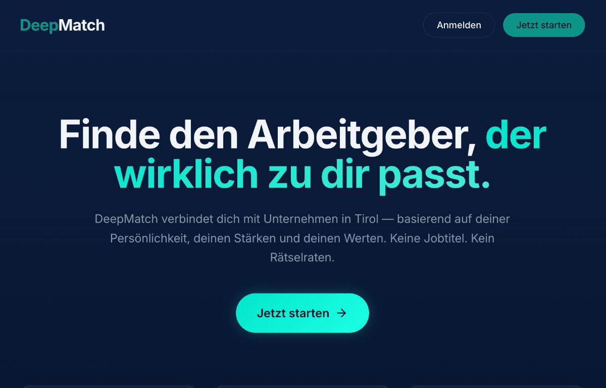 DeepMatch — KI-Prototyp mit Lovable aus AI Collective Innsbruck Buildathon