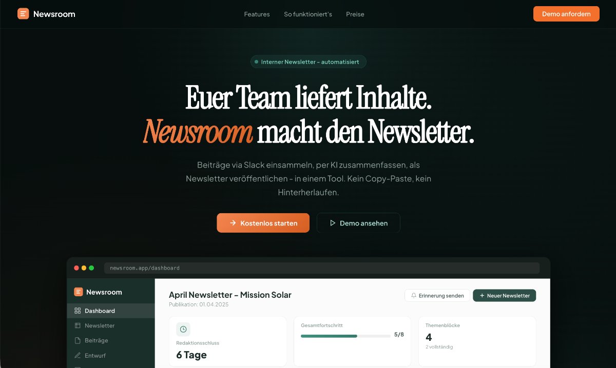 Newsroom — KI-Prototyp mit Lovable aus AI Collective Innsbruck Buildathon