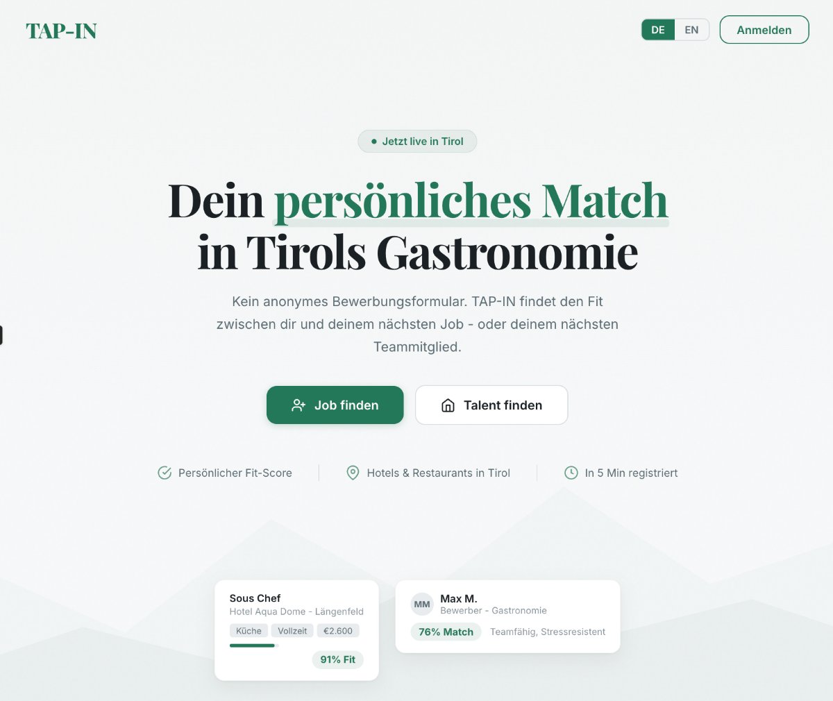 TAP-IN — KI-Prototyp mit Lovable aus AI Collective Innsbruck Buildathon